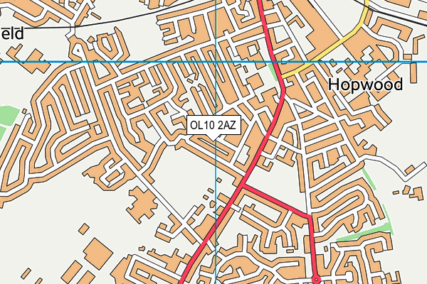 OL10 2AZ map - OS VectorMap District (Ordnance Survey)