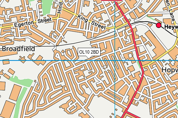 OL10 2BD map - OS VectorMap District (Ordnance Survey)