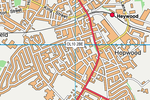 OL10 2BE map - OS VectorMap District (Ordnance Survey)