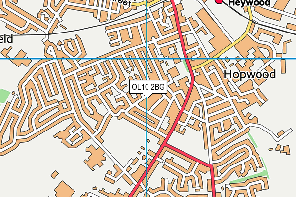 OL10 2BG map - OS VectorMap District (Ordnance Survey)