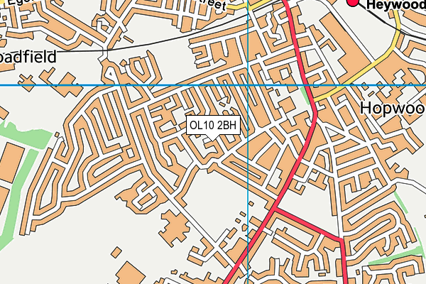 OL10 2BH map - OS VectorMap District (Ordnance Survey)