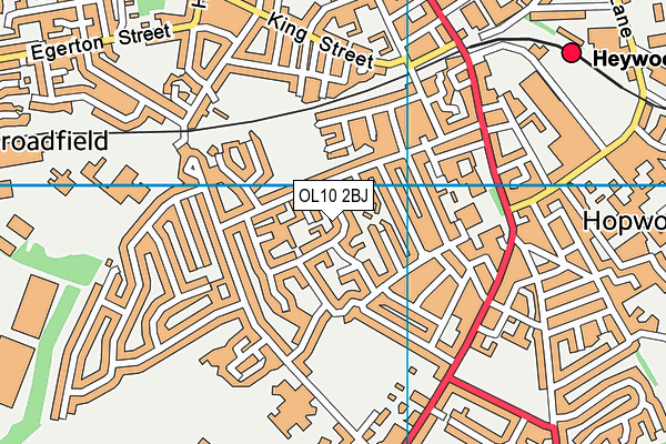 OL10 2BJ map - OS VectorMap District (Ordnance Survey)