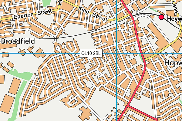 OL10 2BL map - OS VectorMap District (Ordnance Survey)