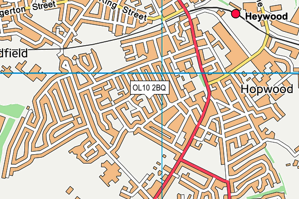 OL10 2BQ map - OS VectorMap District (Ordnance Survey)