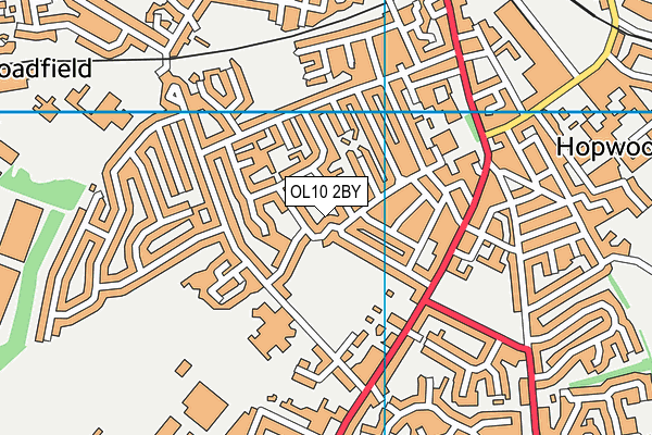 OL10 2BY map - OS VectorMap District (Ordnance Survey)