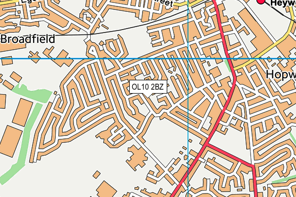 OL10 2BZ map - OS VectorMap District (Ordnance Survey)