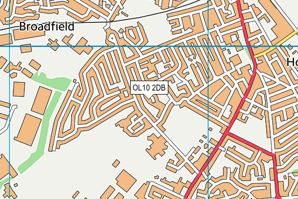 OL10 2DB map - OS VectorMap District (Ordnance Survey)