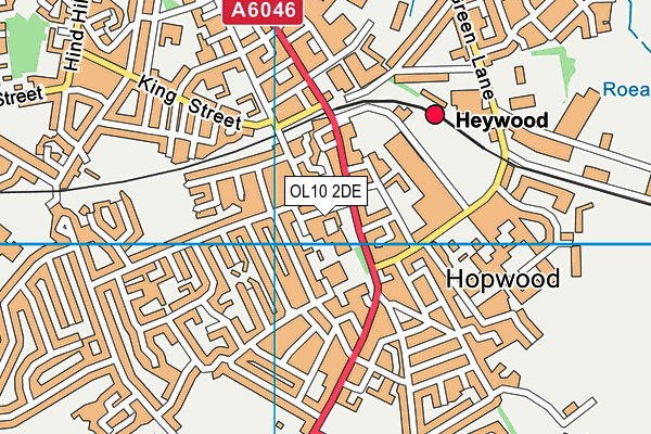 OL10 2DE map - OS VectorMap District (Ordnance Survey)