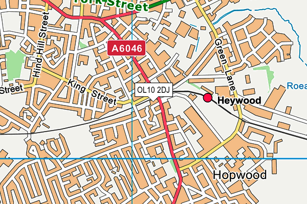 OL10 2DJ map - OS VectorMap District (Ordnance Survey)