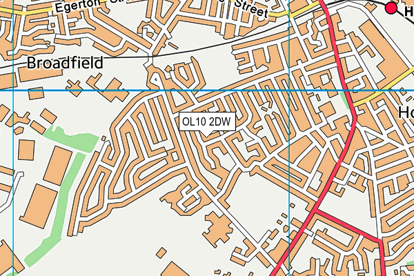 OL10 2DW map - OS VectorMap District (Ordnance Survey)