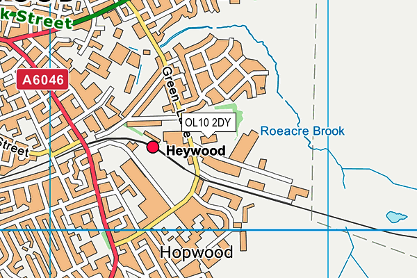 OL10 2DY map - OS VectorMap District (Ordnance Survey)