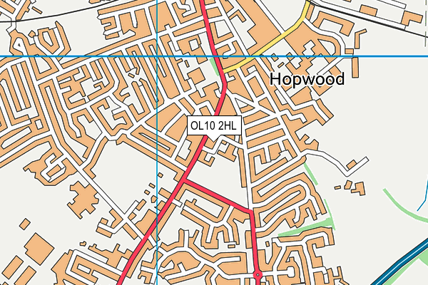 OL10 2HL map - OS VectorMap District (Ordnance Survey)