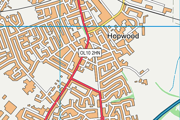 Hopwood Community Primary School map (OL10 2HN) - OS VectorMap District (Ordnance Survey)