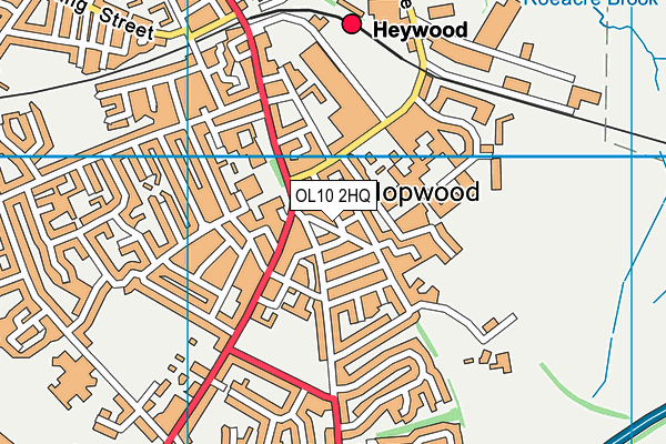 OL10 2HQ map - OS VectorMap District (Ordnance Survey)