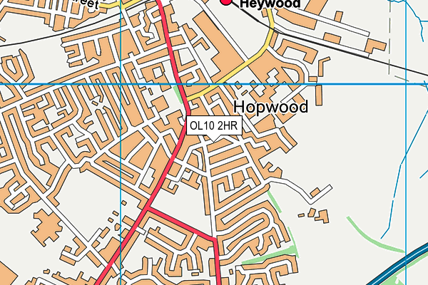 OL10 2HR map - OS VectorMap District (Ordnance Survey)