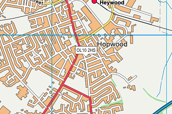 OL10 2HS map - OS VectorMap District (Ordnance Survey)