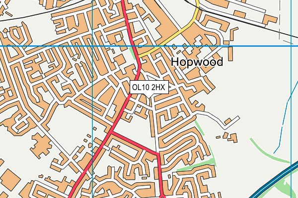 OL10 2HX map - OS VectorMap District (Ordnance Survey)