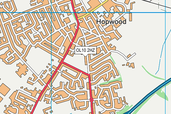 OL10 2HZ map - OS VectorMap District (Ordnance Survey)