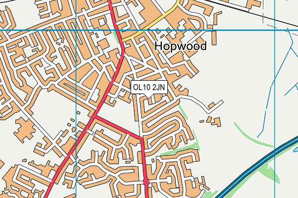 OL10 2JN map - OS VectorMap District (Ordnance Survey)