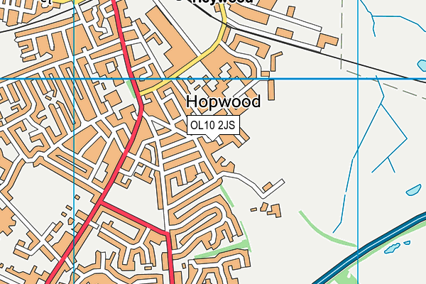 OL10 2JS map - OS VectorMap District (Ordnance Survey)