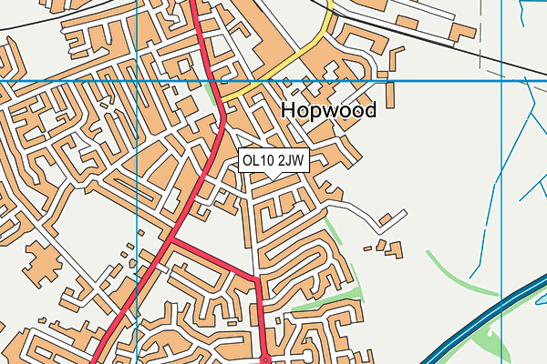 OL10 2JW map - OS VectorMap District (Ordnance Survey)