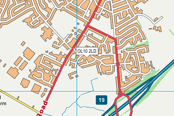 OL10 2LD map - OS VectorMap District (Ordnance Survey)