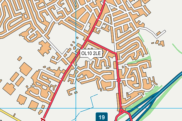 OL10 2LE map - OS VectorMap District (Ordnance Survey)