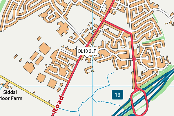 OL10 2LF map - OS VectorMap District (Ordnance Survey)