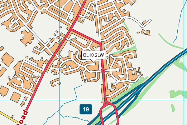 OL10 2LW map - OS VectorMap District (Ordnance Survey)