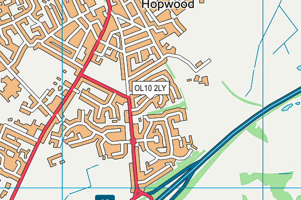 OL10 2LY map - OS VectorMap District (Ordnance Survey)