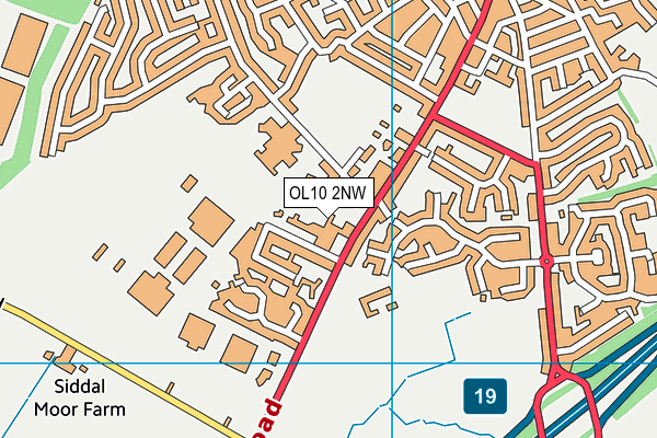 OL10 2NW map - OS VectorMap District (Ordnance Survey)