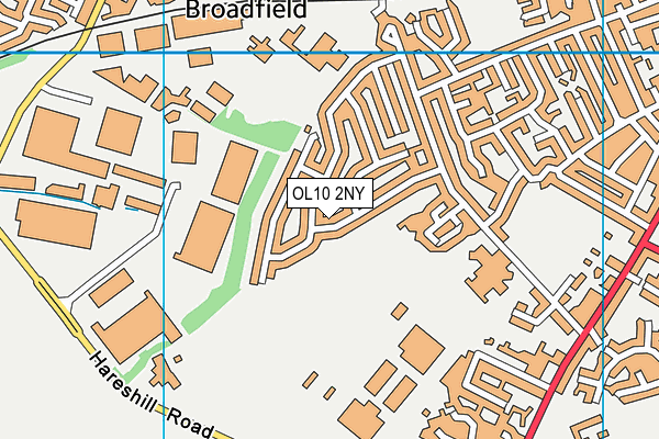 OL10 2NY map - OS VectorMap District (Ordnance Survey)