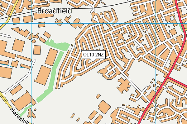OL10 2NZ map - OS VectorMap District (Ordnance Survey)
