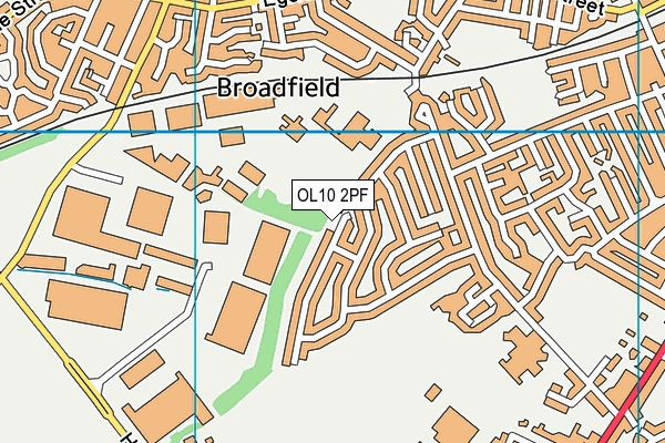 OL10 2PF map - OS VectorMap District (Ordnance Survey)