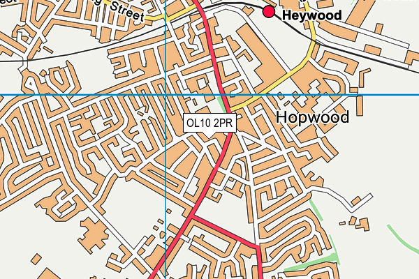 OL10 2PR map - OS VectorMap District (Ordnance Survey)