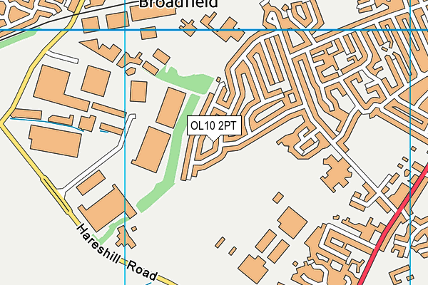 OL10 2PT map - OS VectorMap District (Ordnance Survey)