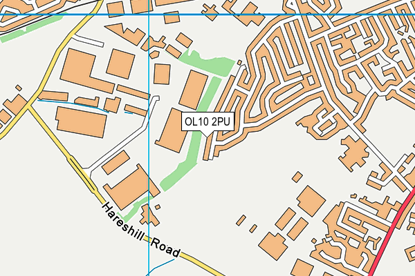 OL10 2PU map - OS VectorMap District (Ordnance Survey)