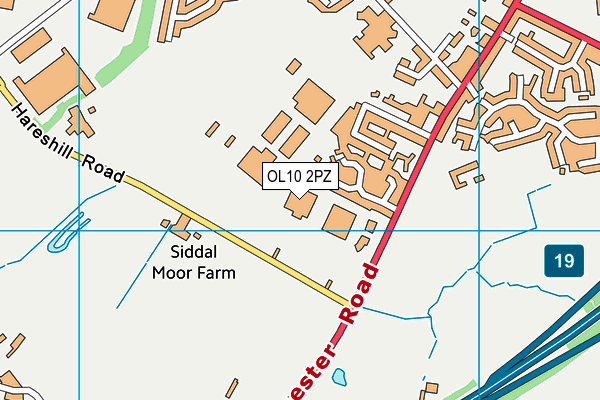 OL10 2PZ map - OS VectorMap District (Ordnance Survey)