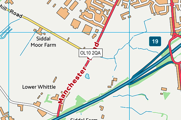 OL10 2QA map - OS VectorMap District (Ordnance Survey)