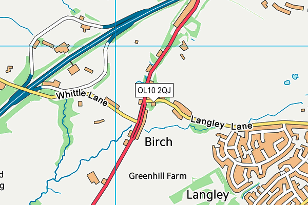 OL10 2QJ map - OS VectorMap District (Ordnance Survey)