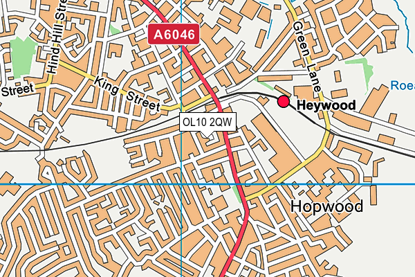 OL10 2QW map - OS VectorMap District (Ordnance Survey)