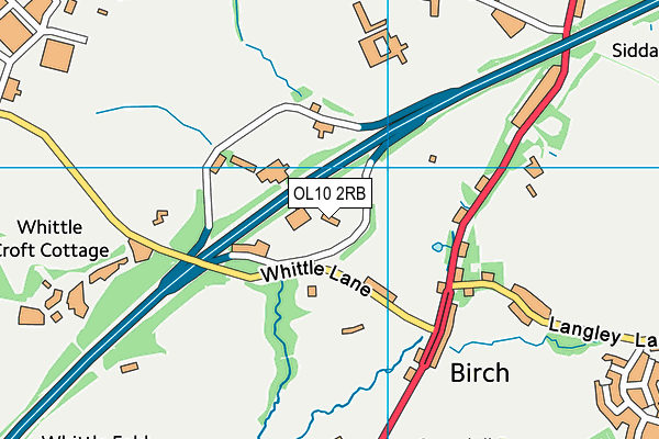 OL10 2RB map - OS VectorMap District (Ordnance Survey)