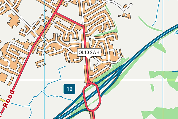 OL10 2WH map - OS VectorMap District (Ordnance Survey)