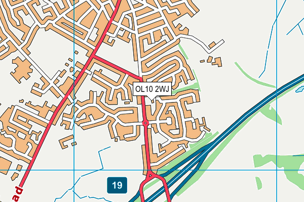 OL10 2WJ map - OS VectorMap District (Ordnance Survey)