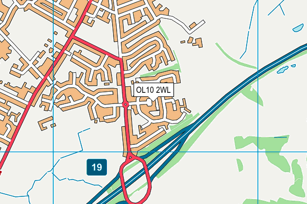 OL10 2WL map - OS VectorMap District (Ordnance Survey)