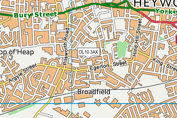 OL10 3AX map - OS VectorMap District (Ordnance Survey)