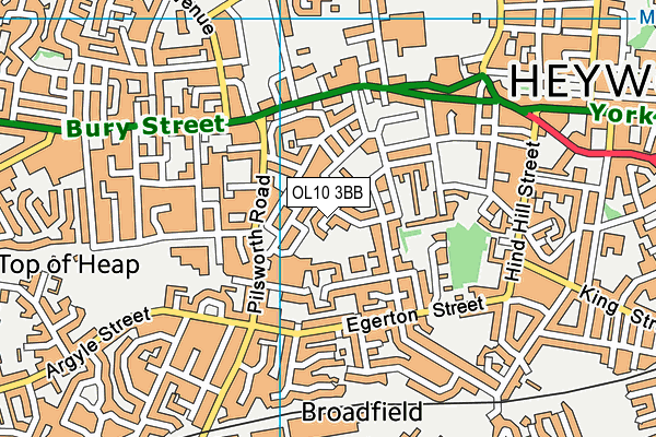 OL10 3BB map - OS VectorMap District (Ordnance Survey)