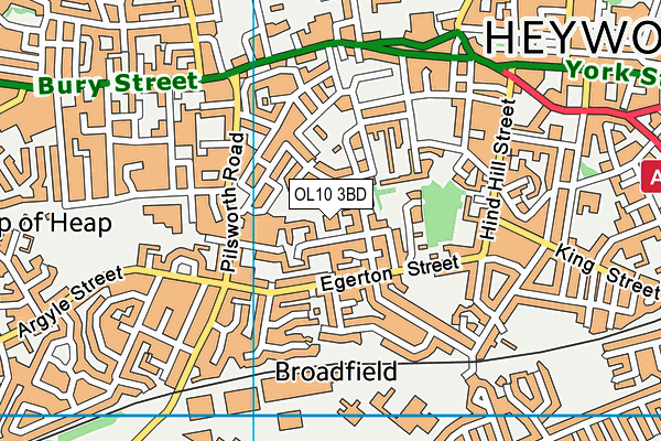 OL10 3BD map - OS VectorMap District (Ordnance Survey)