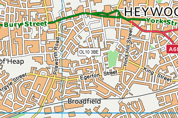 OL10 3BE map - OS VectorMap District (Ordnance Survey)