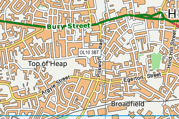 OL10 3BT map - OS VectorMap District (Ordnance Survey)